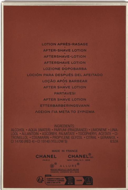 Actual product image Chanel Allure (Aftershave Lotion, 100 ml)