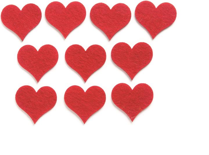 Image du produit Glorex Coeurs en feutrine 10pcs 4cm rouge