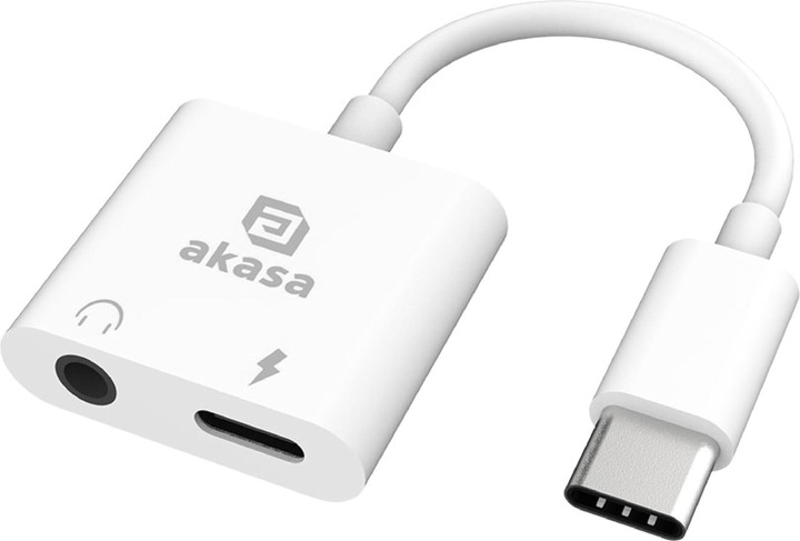 Akasa - Type-C Headphone Jack & Charger Adapter (8m, USB, 3.5mm jack)