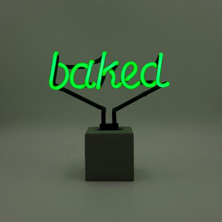 Image du produit Locomocean Lampe de table en verre néon avec socle en béton - Baked