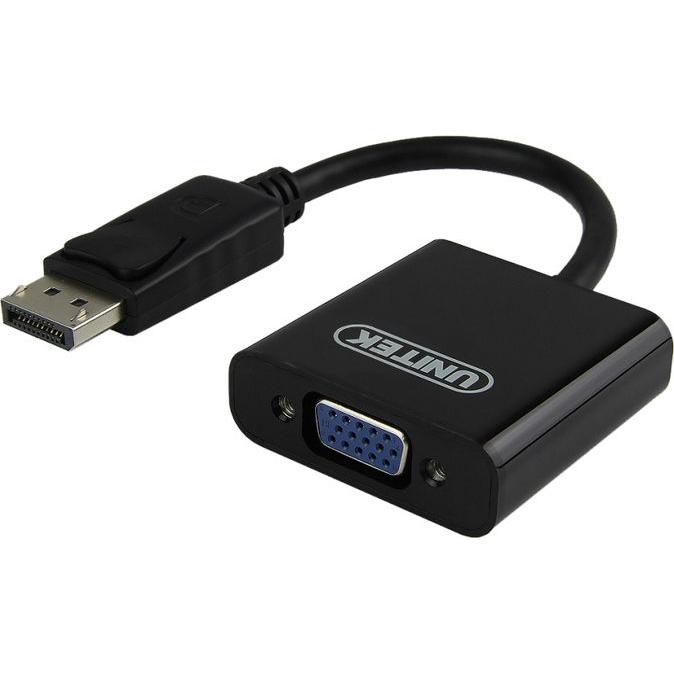 Unitek Adapteris AV DisplayPort - D-Sub (VGA) schwarz (Y5118E) (VGA, 1 cm), Data + Video Adapter, Schwarz