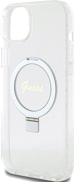 Produktbild Guess GUHMP15MHRSGSD iPhone 15 Plus 6.7" przezroczysty/transparent hardcase Ring Stand Script Glitte (Apple iPhone 15 Plus)
