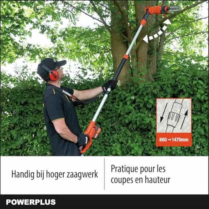 Produktbild Powerplus Dual Power Kettensäge teleskopisch 40V 250mm - exkl. Akku und Ladegerät - 1 Acc. (Akku Kettensäge)