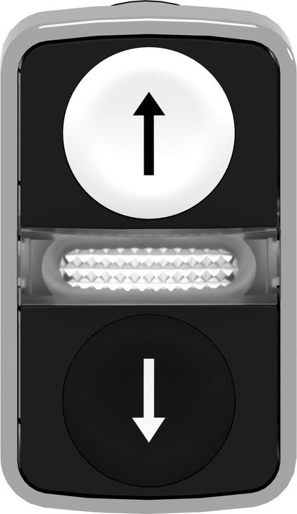 Produktbild Schneider Electric Plokštas, plokščias, baltas, juodas, savaeigis, metalinis UP/DOWN(ZB4BW7A1724)