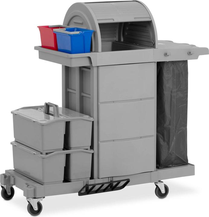 Ulsonix Cleaning Trolley - with laundry bag - lockable compartment - 2 buckets - 2 double boxes (1 pcs.)