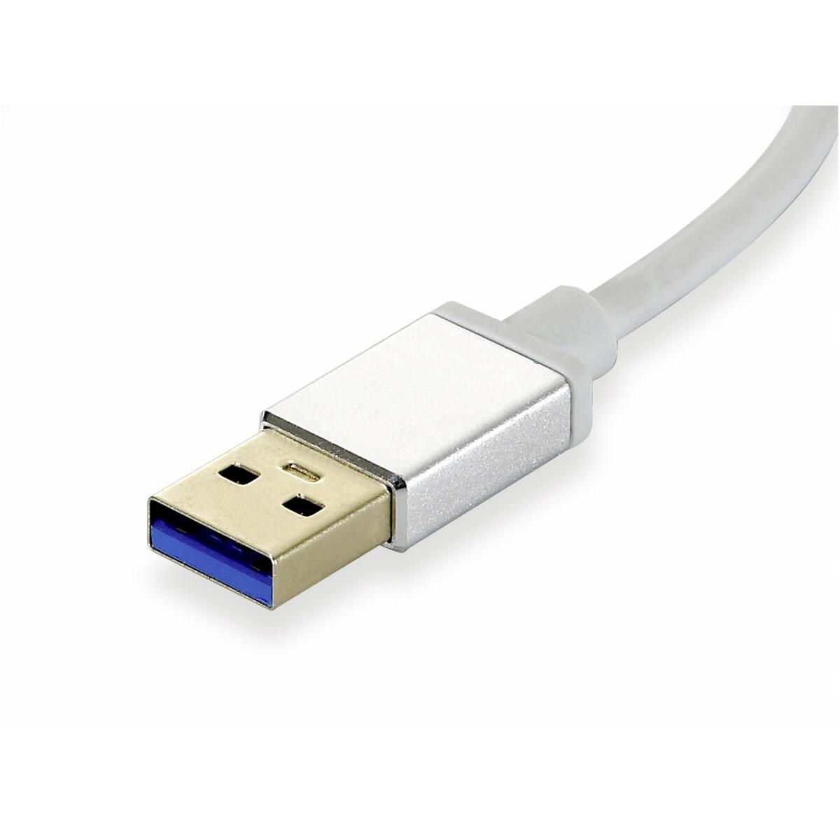 Thumbnail - LevelOne USB-0503 (USB-A, 3 Ports), Dockingstation + USB Hub, Silber