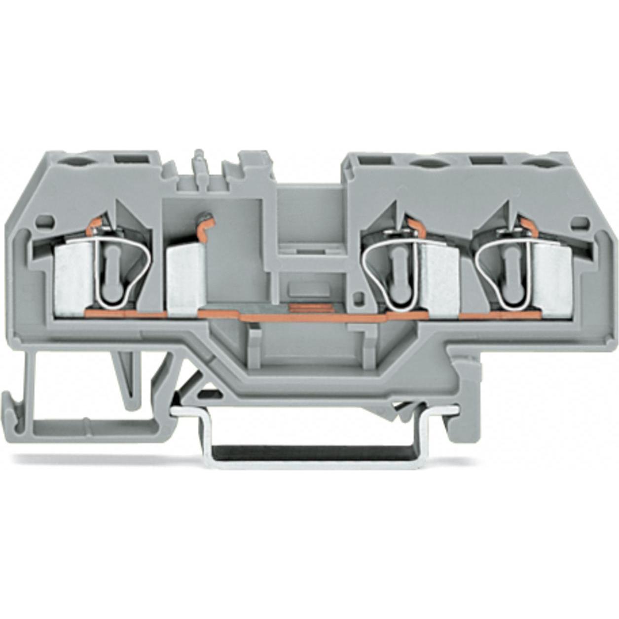 Wago DIN RAIL 3 LEADS 4MM2, Accessori di elettronica + Alloggiamento, Grigio