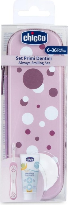 Chicco Oral Set PINK POIS, mit Fluorid - 6m+ (1 x)