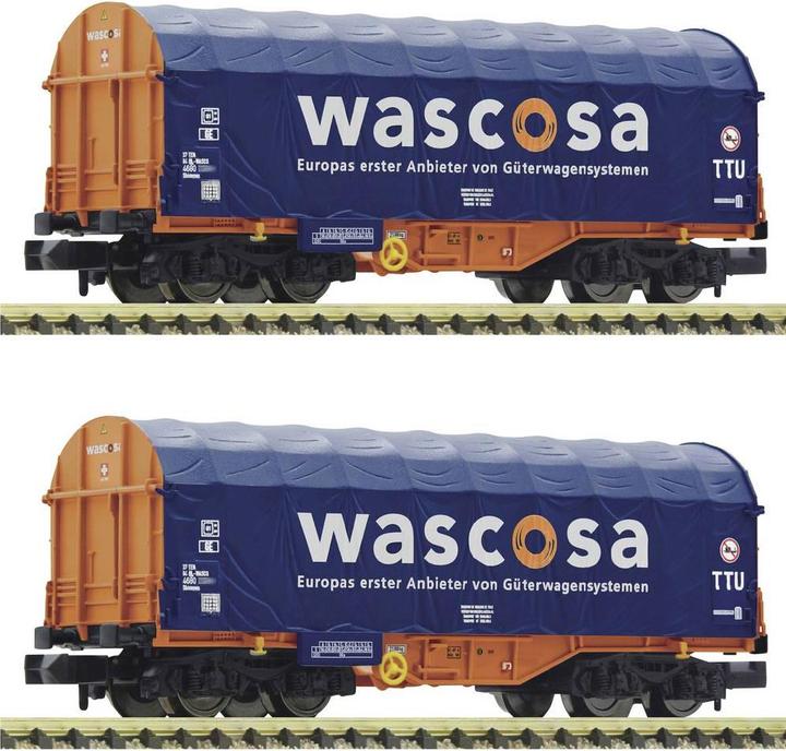 Produktbild Fleischmann 6660105 N 2er-Set: Schiebeplanenwagen der Wascosa (Spur N)
