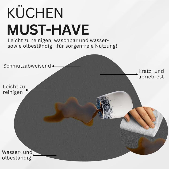 Produktbild Sänger Geschirr Platzset organisch, Anthrazit & Braun (12 x, Glasuntersetzer)