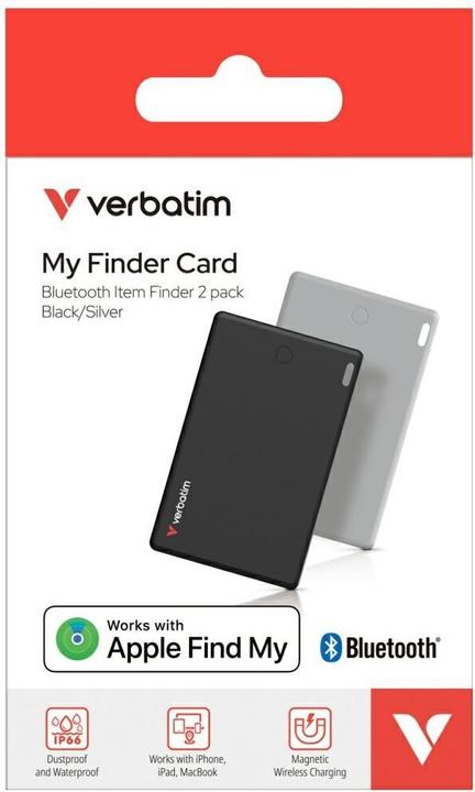 Produktbild Verbatim My Finder Card Bluetooth czarny srebrny/black silver - urządzenie do śledzenia 2szt MYFCR- (iOS)