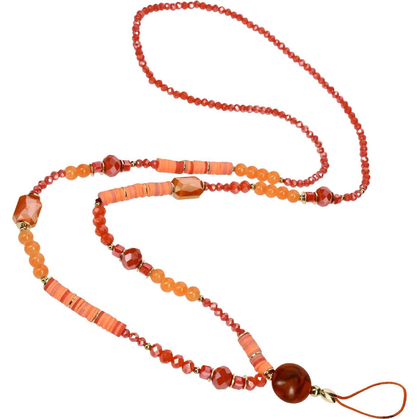 Avizar Handykette Heishi Perlen, Handykette, Orange