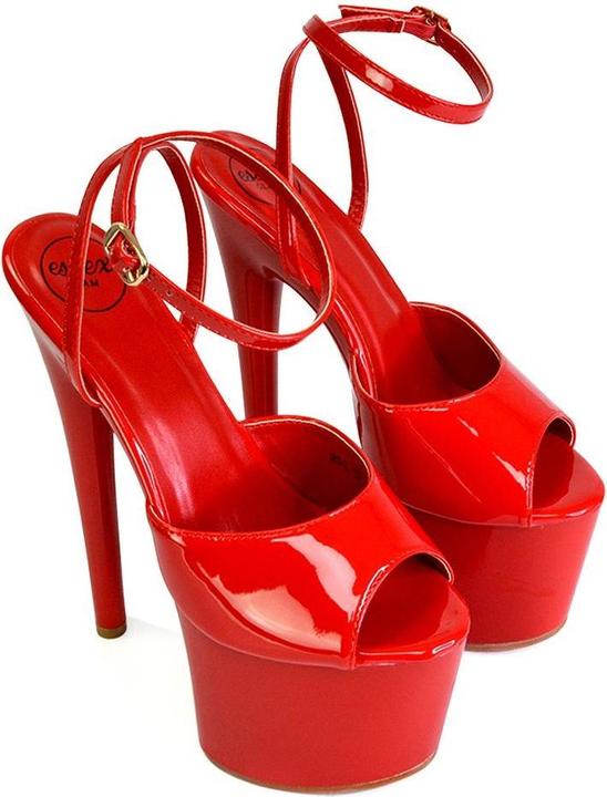 XY London Hohe Absätze Sunshine Patent mit Trägern PlattformAbsatz (41)
