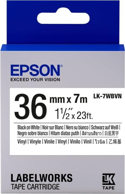 Epson LK-7WBVN Vinyl (3.60 cm, Zwart)