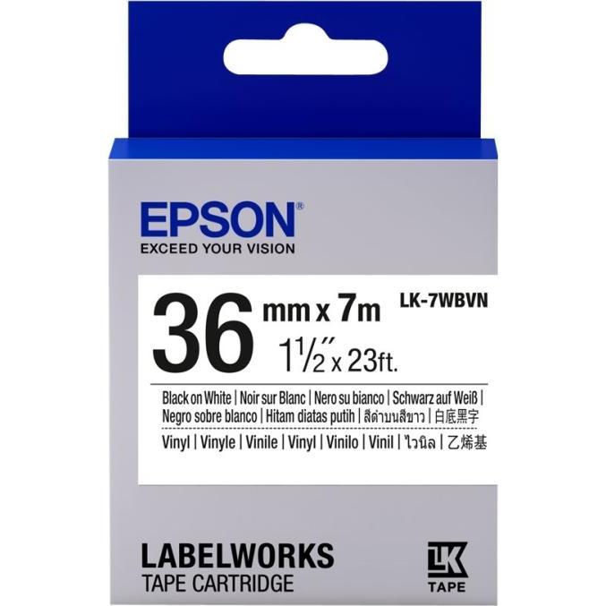 Epson, Beschriftungsband, LK-7WBVN Vinyl (3.60 cm, Schwarz)