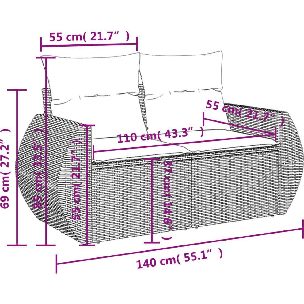 Thumbnail - VidaXL, Gartenlounge, 10-tlg. Garten-Lounge-Set mit Kissen
