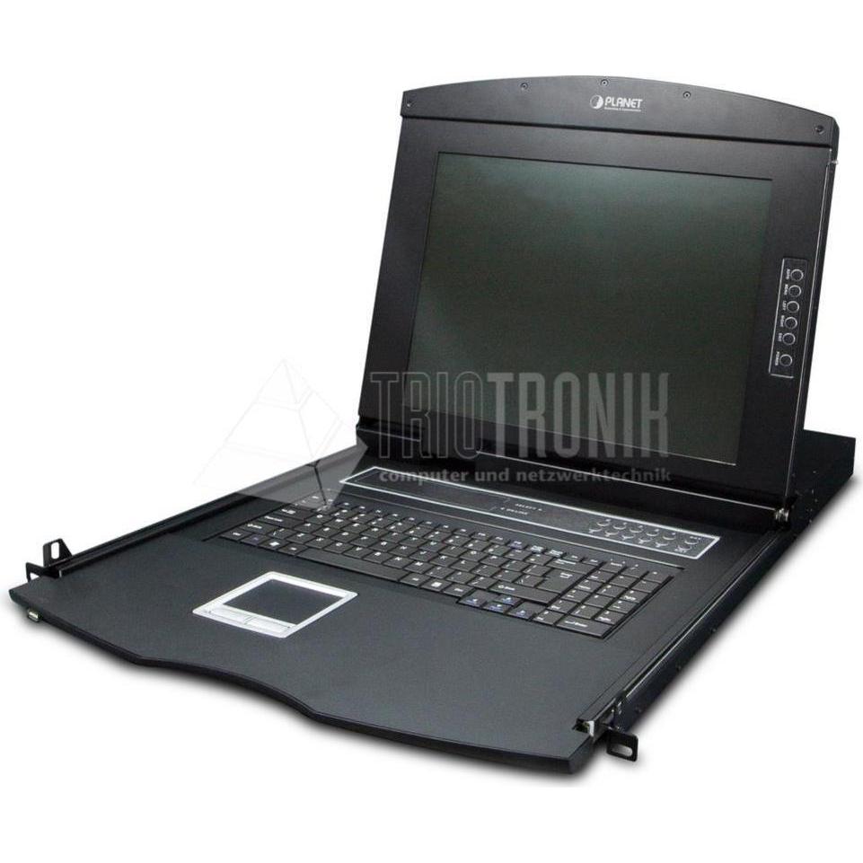Planet 17" 16-Port Combo VGA LCD, KVM Switch, Schwarz
