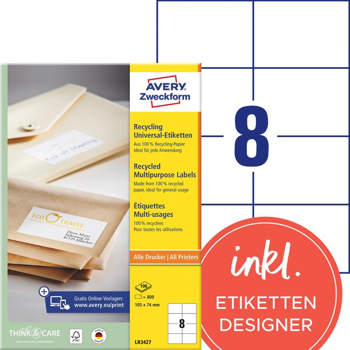 Produktbild Avery Recycling Universal-Etiketten