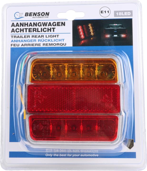 Actual product image Benson Trailer rear light square 18 led