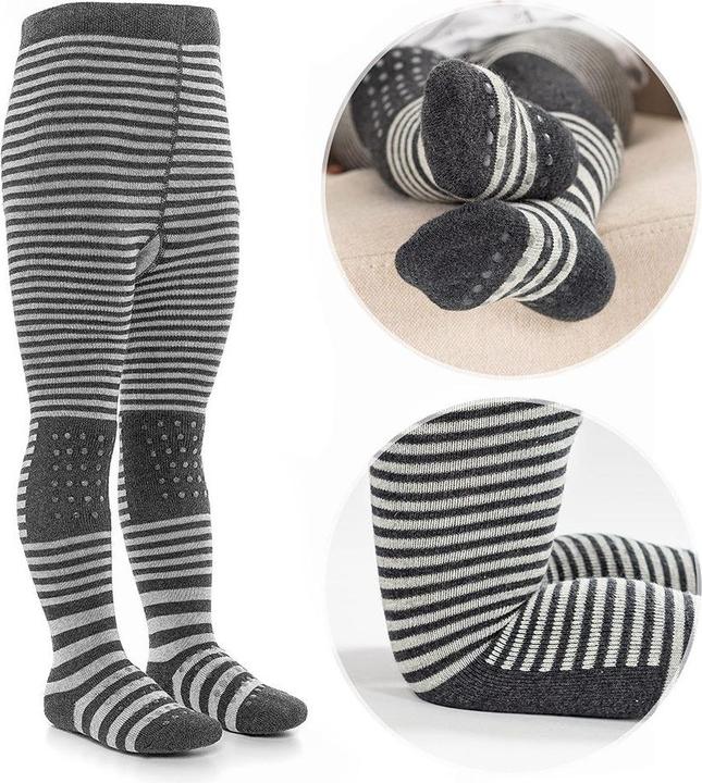 Produktbild La Loona LaLoona Baby-Strumpfhosen Krabbelstrumpfhose - Streifen Grau - (86/92)