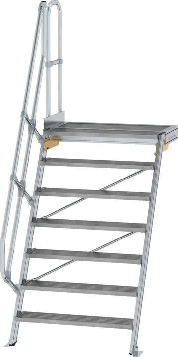Actual product image Munk Stairs with platform 60 step width 1000 mm 7 steps aluminium ribbed (Scaffolding, 0.11 cm)