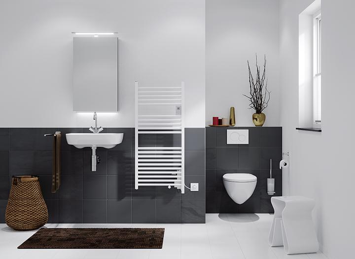 Actual product image Stiebel Eltron Electric bathroom/towel radiator BHE 75 Plus, 750 watts, with boost function (750 W)