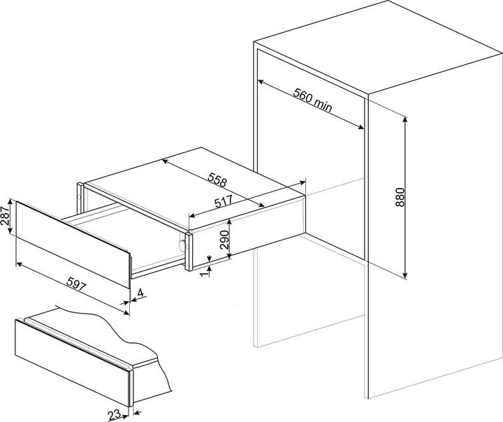 Actual product image Smeg Classic Drawer CR329X Stainless steel