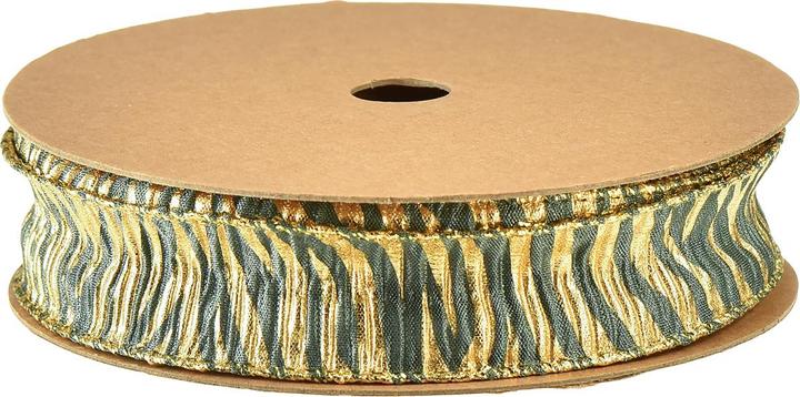 Produktbild Mabella Geschenkband grün gold für edle Dekorationen