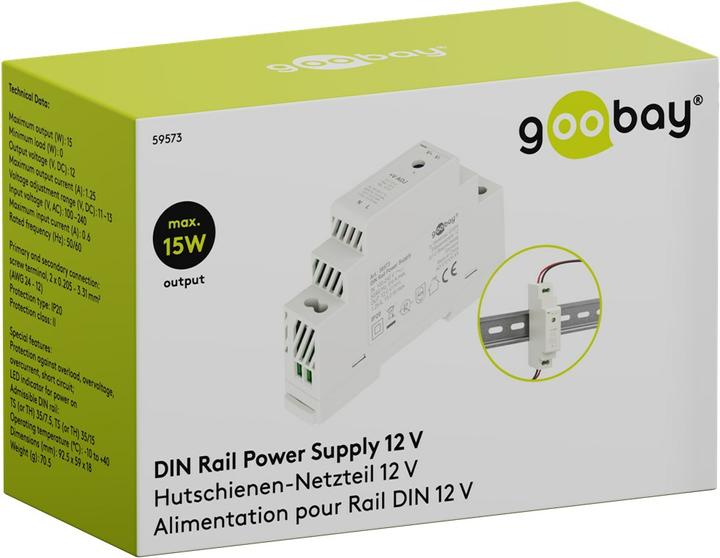 Productafbeelding Goobay DIN-rail voedingseenheid 12 V, 1,25 A, 15 W