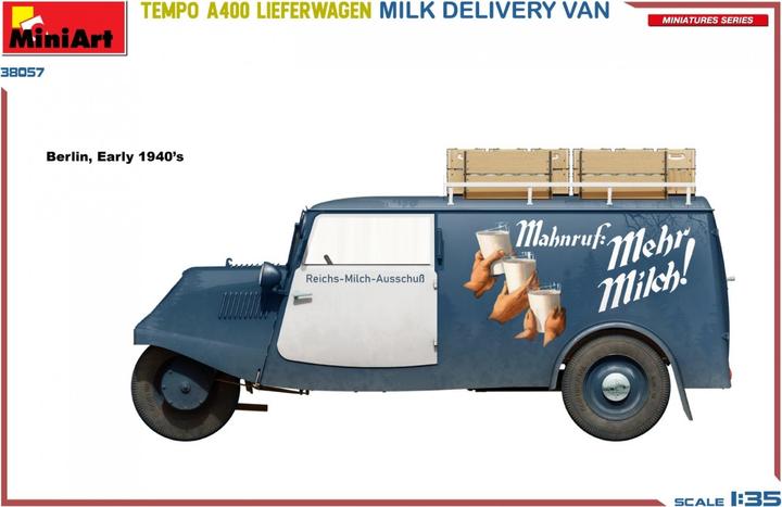 Produktbild 1:35 Tempo A400 Lieferwagen Milch
