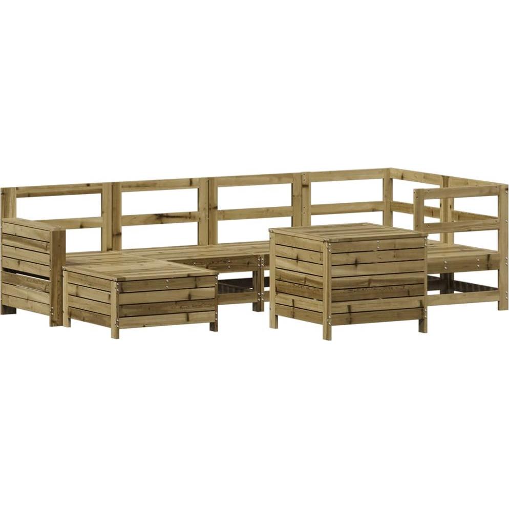 VidaXL, Gartenlounge, Gartenmöbel Sofa Garnitur Lounge Sitzgruppe 7-tlg. Kiefer Imprägniert