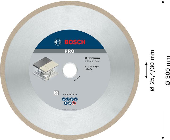 Produktbild Bosch Professional Zubehör PRO Ceramic Diamanttrennscheibe, 300 x 30/25,4 mm