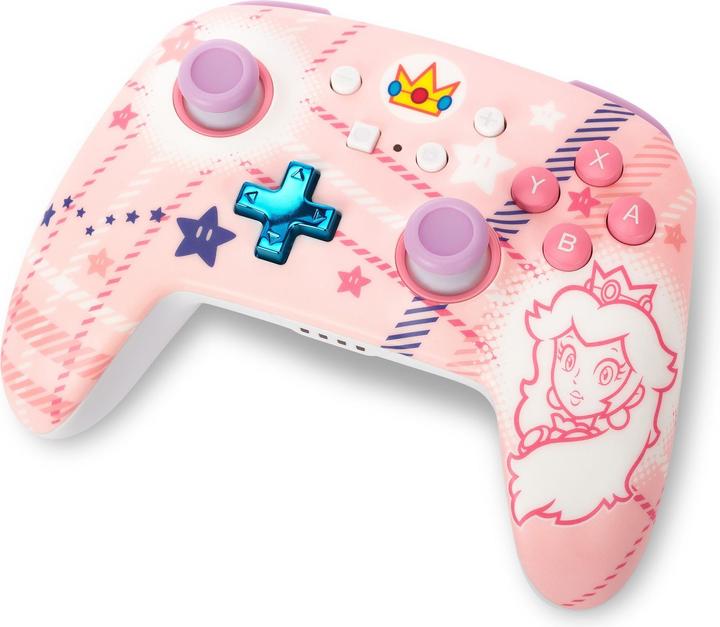 PowerA Enhanced Wireless Controller Princess Peach Plaid (Switch, Switch Lite, Switch OLED)
