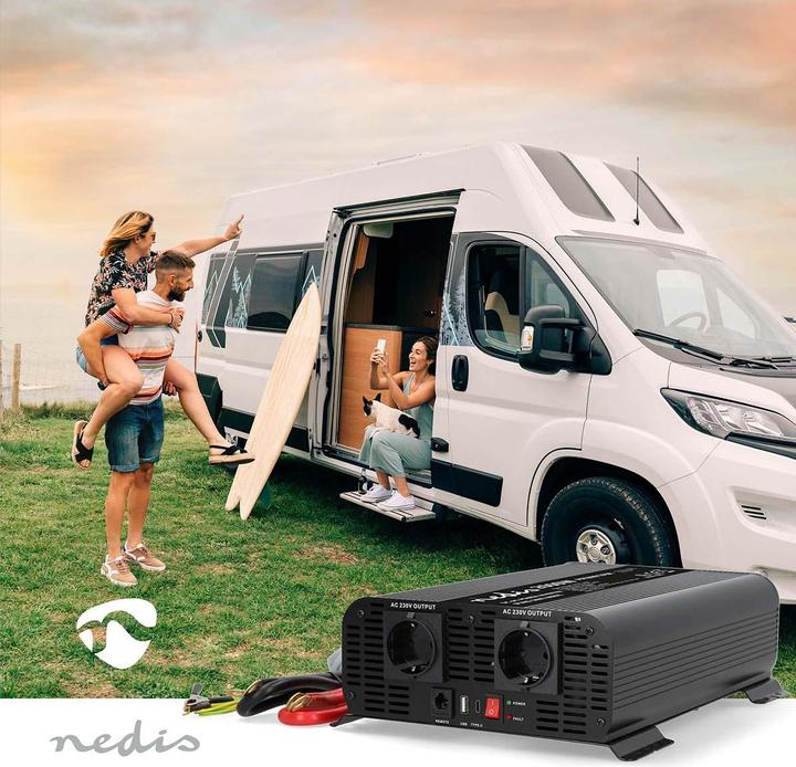 Productafbeelding Nedis Stroomomvormer zuivere sinusgolven - Ingangsspanning: 12 V DC - Aansluiting uitgang apparaat: Type