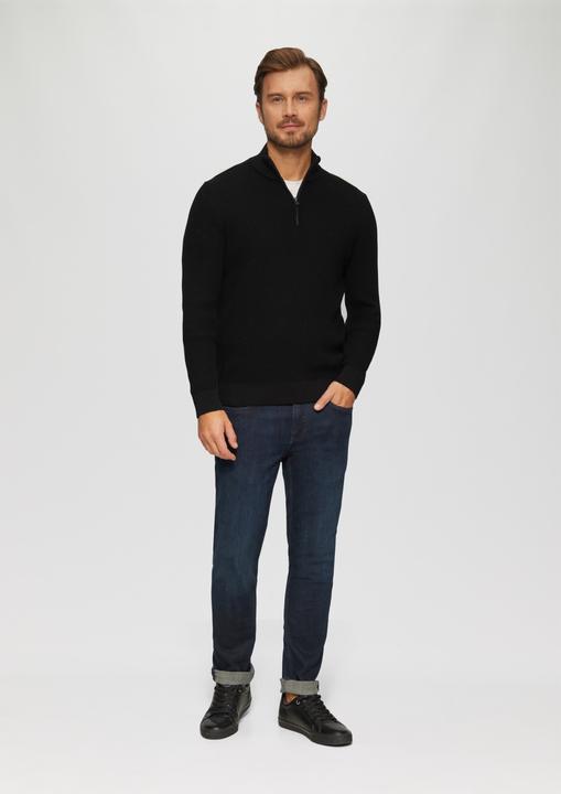 Produktbild S.Oliver Strickpullover Strukturierter Strickpullover mit Troyerkragen (XXL)