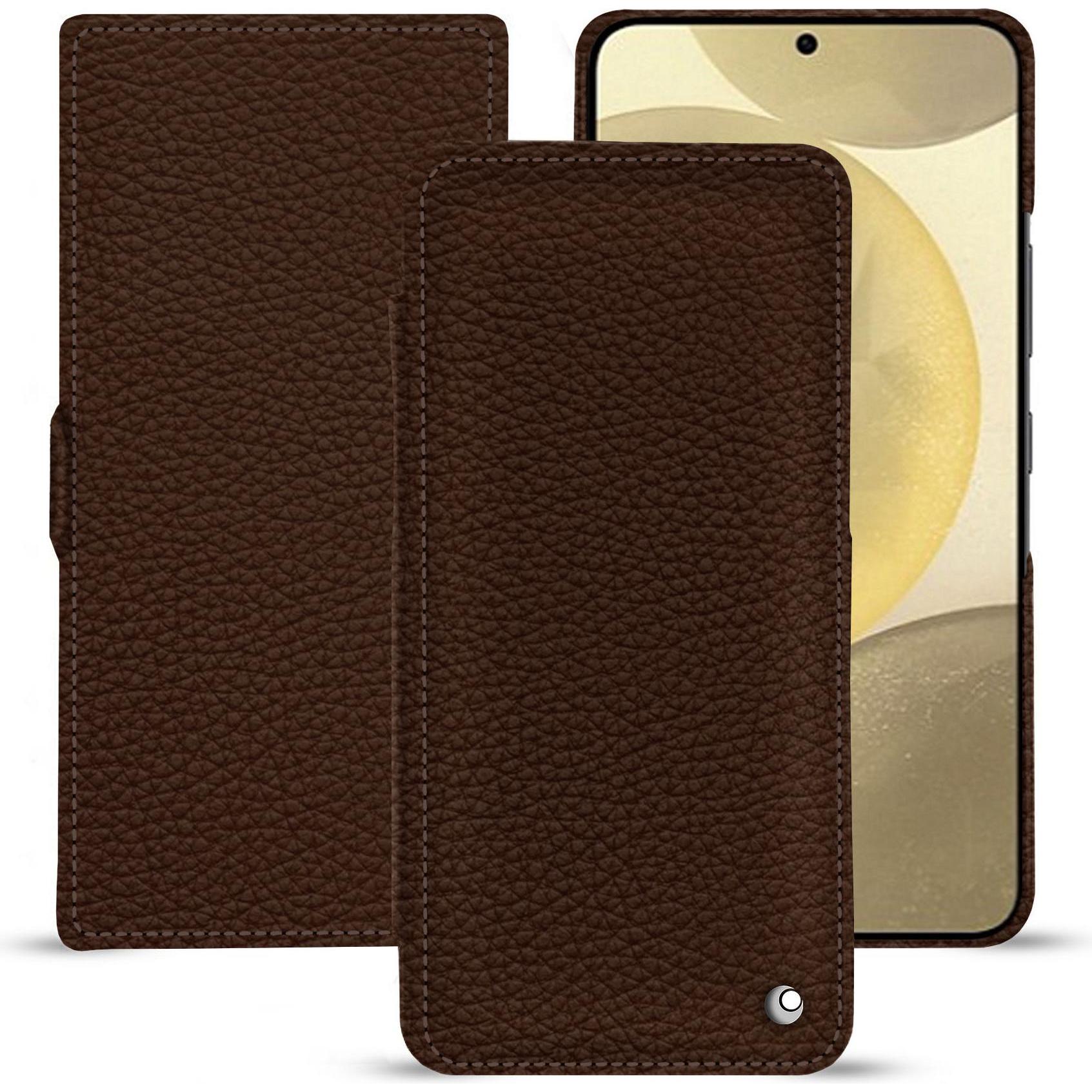 Noreve Lederschutzhülle horizontal (Samsung Galaxy S24+), Smartphone Hülle, Braun