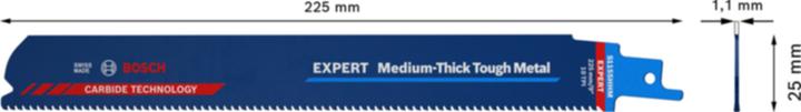 Produktbild Bosch Professional Zubehör EXPERT ‘Medium-Thick Tough Metal’ S 1155 HHM Säbelsägeblatt, 10 Stück