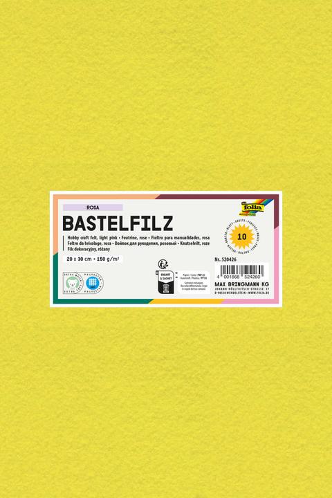 Produktbild Folia Bastelfilz, (B)200 x (H)300 mm, 150 g/qm, zitronengelb