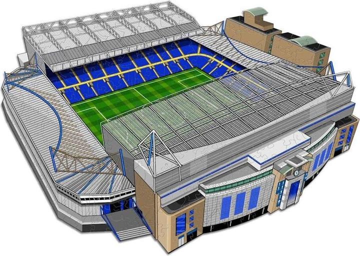 Actual product image Iconic Chelesea FC - Stamford Bridge Stadium - Wooden Puzzle Size M (270 pieces) (270 pieces)