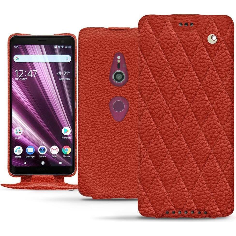 Noreve Lederschutzhülle vertikal (Sony Xperia XZ3), Smartphone Hülle, Orange