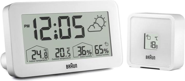 Produktbild Braun BC13WP digitaler Wecker m. Wetterstation