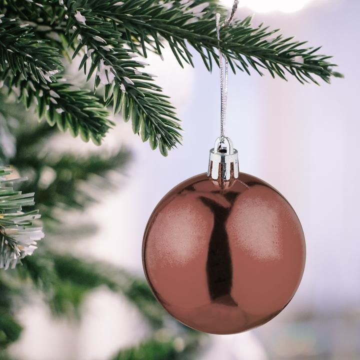 Actual product image Relaxdays - Weihnachtskugeln 50er Set, Braun/ Silber, 7 x 6 cm (50 -part)