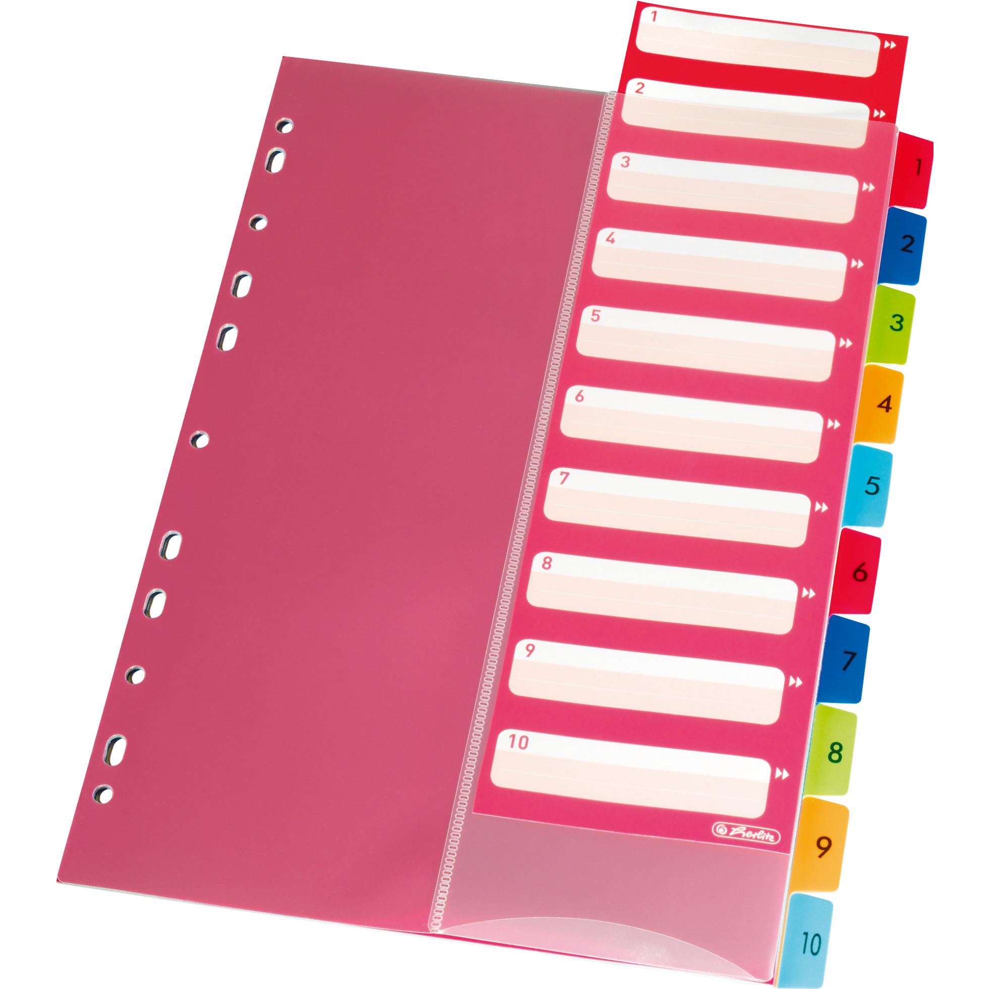 Thumbnail - Herlitz, Ordner Zubehör, Register A4 10-tlg 1-10 farbig