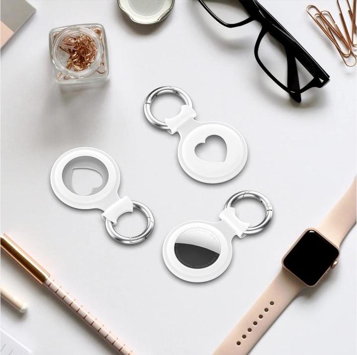 Produktbild Screenguard Apple Airtag Liquid Silikon Heart Case mit Anhänger