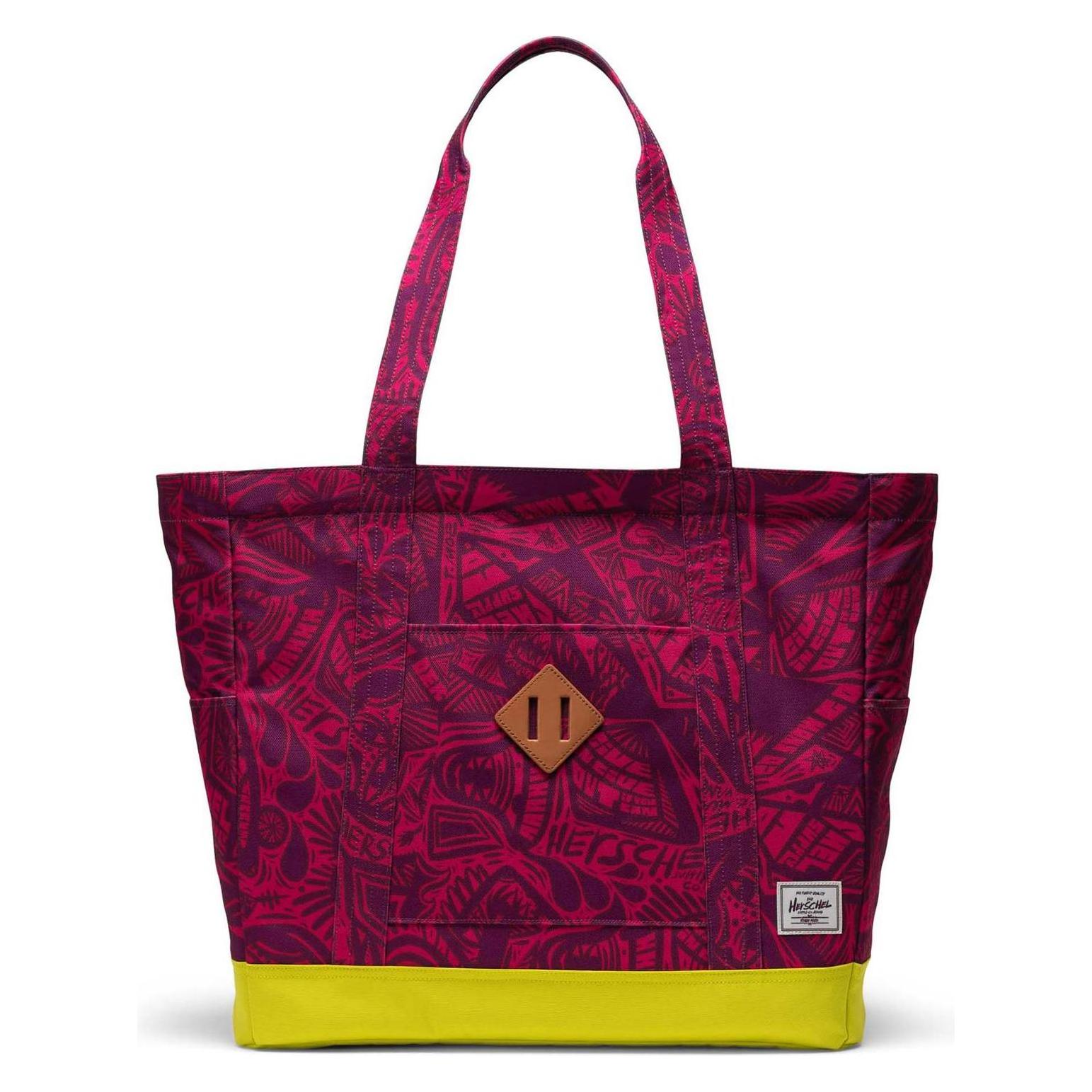 Herschel, Damen, Tasche, Heritage Thomas Campbell Edition Tote, Gelb, Pink, Violett, (17.50 l)
