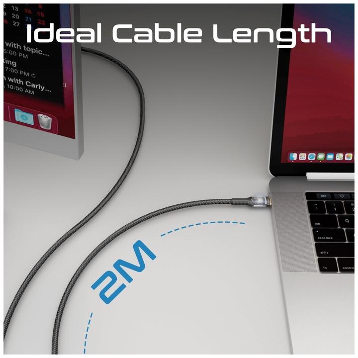 Image du produit ProMate LucidLine-CC200 Noir Câble USB-C (2 m, USB 2.0, 100 W)