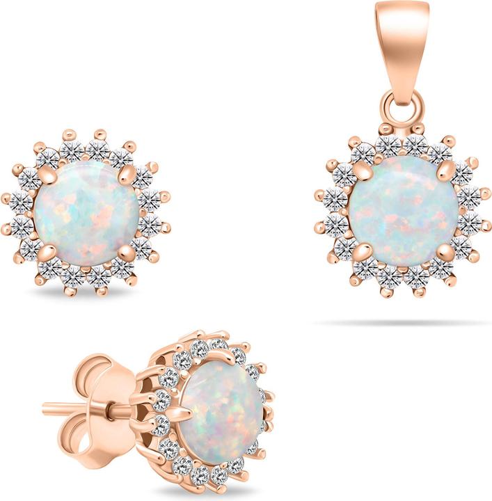 Produktbild Brilio Beautiful Bronze Jewelry Set with Opals SET231R (Earrings, Pendant)