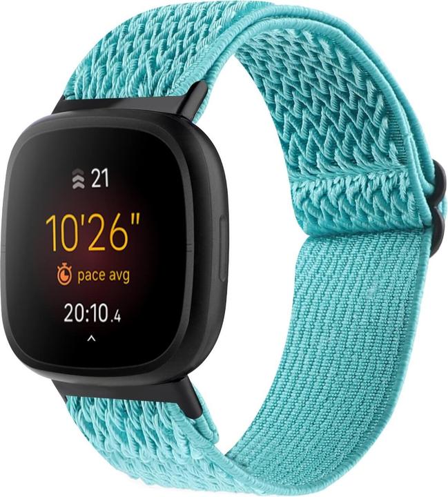 Immagine prodotto Cover-Discount Fitbit Versa 4 / Sense 2 - Bracciale di ricambio in nylon azzurro (Nylon, Versa 3, Senso)
