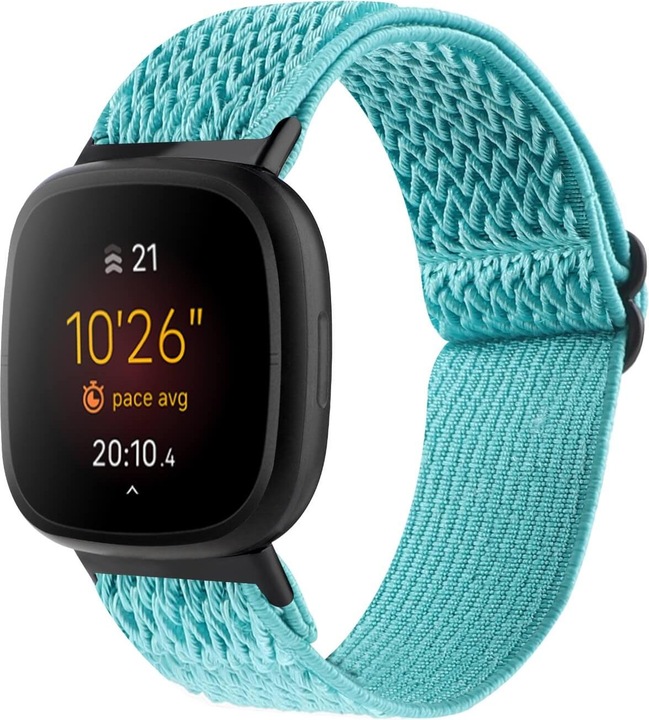Cover-Discount Fitbit Versa 4 / Sense 2 - Bracelet de remplacement en nylon bleu clair (Nylon, Versa 3, Sense)