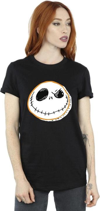 Actual product image Disney Womens/Ladies The Nightmare Before Christmas Jack Face Cotton Boyfriend T-Shirt (M)